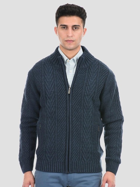 

LONDON FOG Men Blue Cardigan Sweater