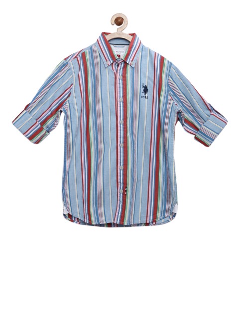 

U.S. Polo Assn. Kids Boys Multicoloured Striped Casual Shirt, Multi