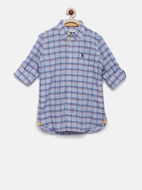 

U.S. Polo Assn. Kids Boys Blue & Red Checked Casual Shirt