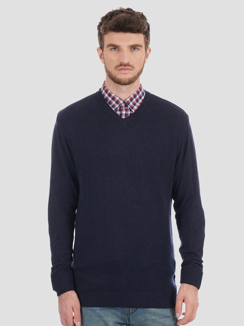 

LONDON FOG Men Navy Blue Pullover