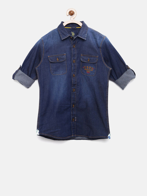 

U.S. Polo Assn. Kids Boys Blue Denim Casual Shirt