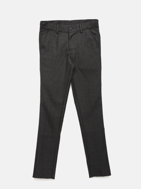 

U.S. Polo Assn. Kids Boys Grey Regular Fit Self Design Formal Trousers