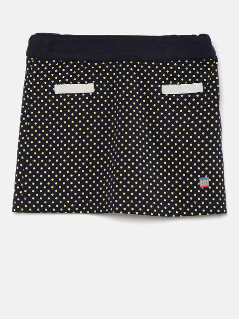 

U.S. Polo Assn. Kids Girls Navy Polka Dot Print Skirt, Navy blue
