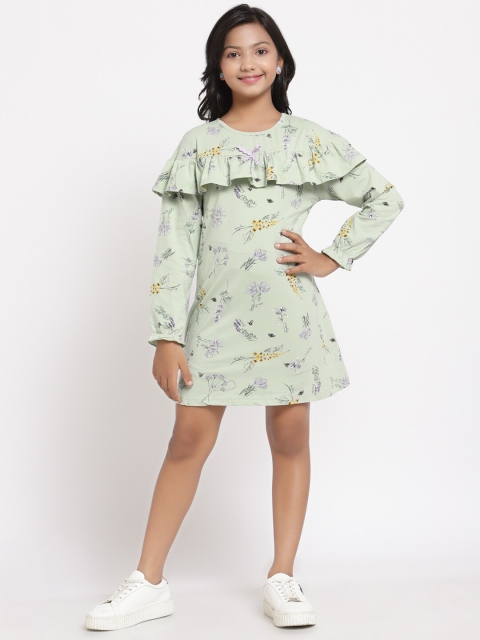 

Tiara Sea Girls Green Floral A-Line Dress, Sea green