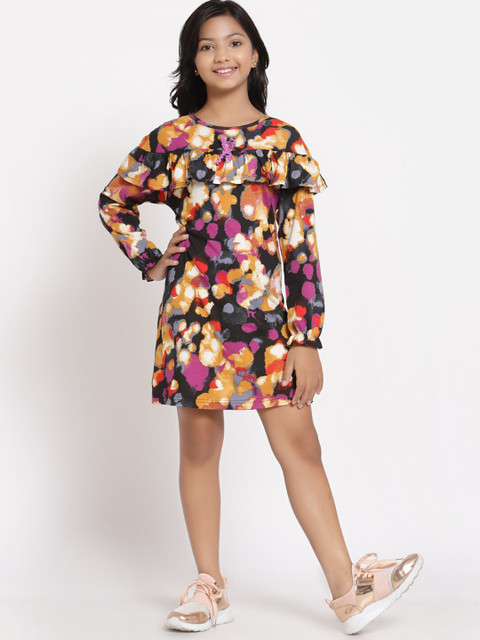 

Tiara Girls Black Cotton Floral Print Dress