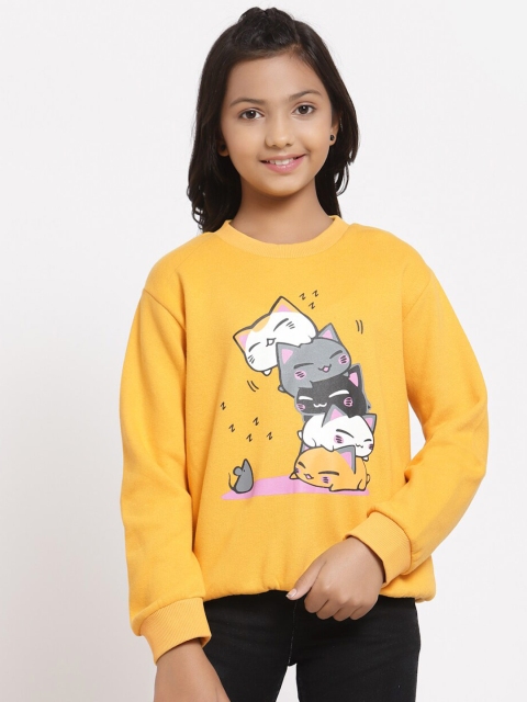 

Tiara Girls Yellow Cotton Printed Sweatshirt
