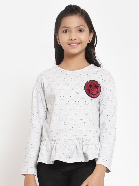 

Tiara Grey & bright gray Peplum Top