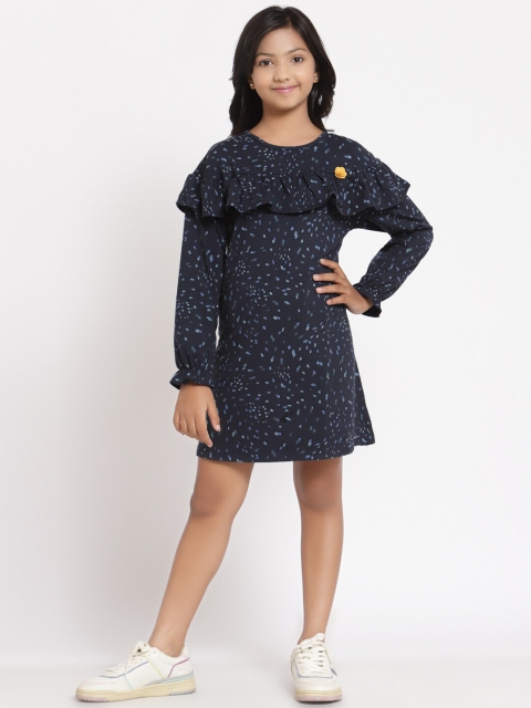

Tiara Girls Navy Blue Front Ruffle Tunic Dress