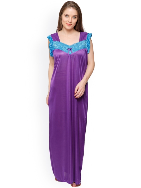 

Secret Wish Purple Satin Maxi Nightdress NT-E77-404