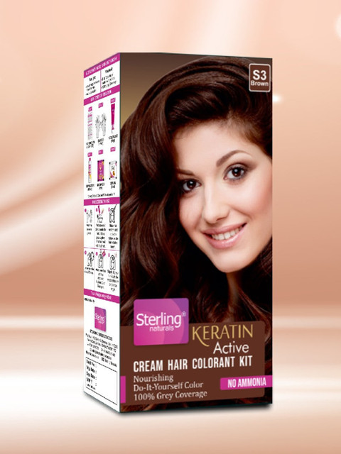 

Sterling Naturals KeratinActive Cream Hair Colorant Kit- S3 Brown, 60 gm