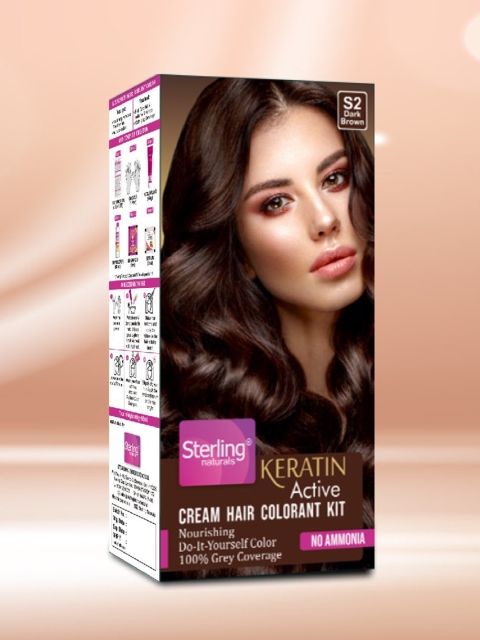 

Sterling Naturals Keratin Active Creme Hair Colorant Kit- Dark Brown 68 ML