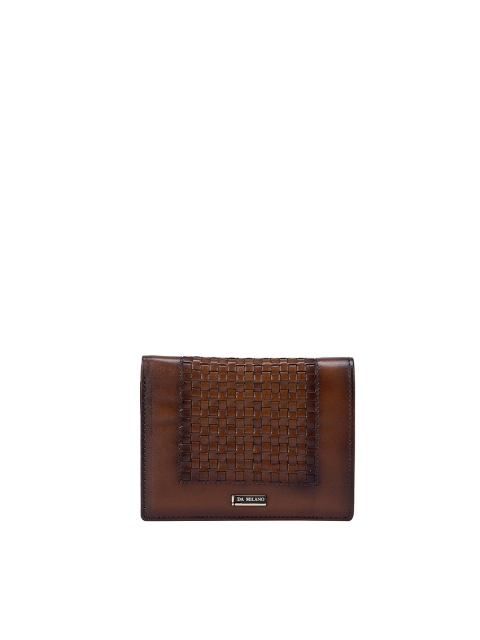 

Da Milano Men Brown Textured Leather Two Fold Wallet
