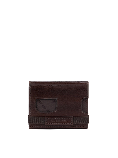 

Da Milano Men Brown Textured Leather Card Holder