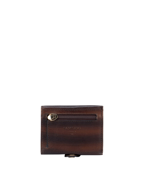 

Da Milano Men Brown & Black Textured Leather Card Holder