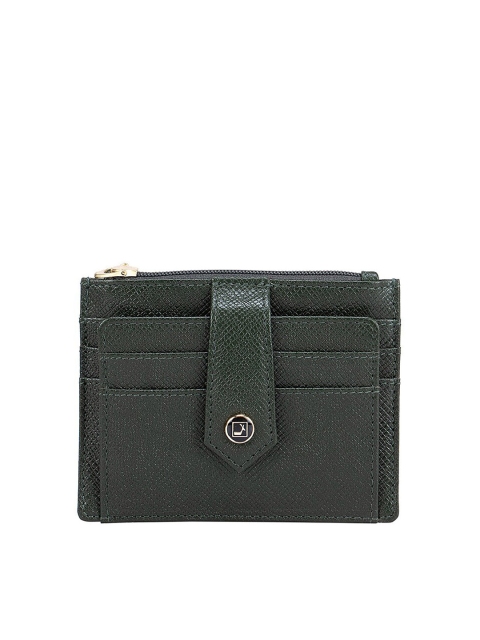 

Da Milano Men Green Textured Leather Card Holder