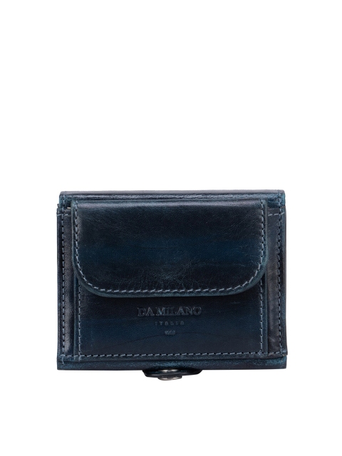 

Da Milano Men Blue Textured Leather Card Holder