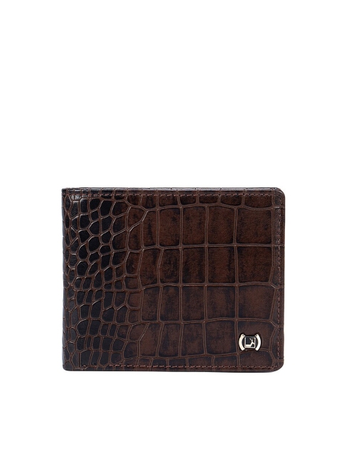 

Da Milano Men Brown Textured Leather Two Fold Wallet