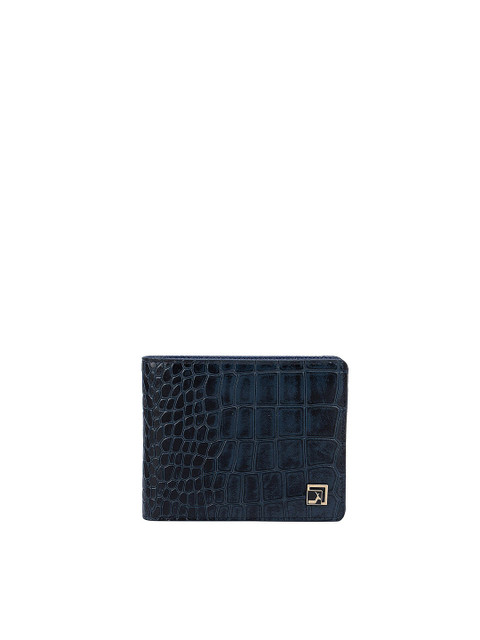 

Da Milano Men Blue Textured Leather Two Fold Wallet