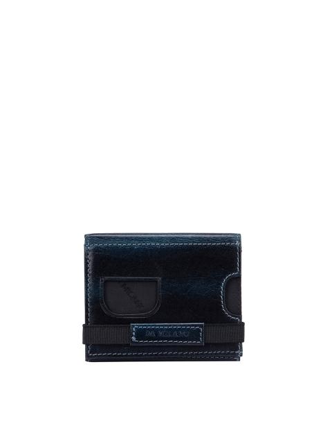 

Da Milano Men Blue Textured Leather Card Holder