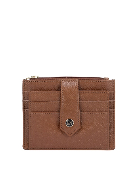 

Da Milano Men Brown Textured Leather Card Holder