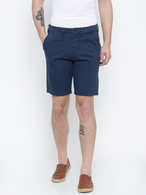 

Wrangler Men Navy Printed Chino Shorts, Navy blue