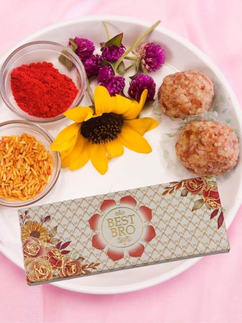 

YOUSTYLO Rakhi with Roli, Chawal & Greeting Card, Multi
