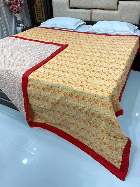 

Pure Decor Red & Orange AC Room 300 GSM Double Bed Reversible Dohar