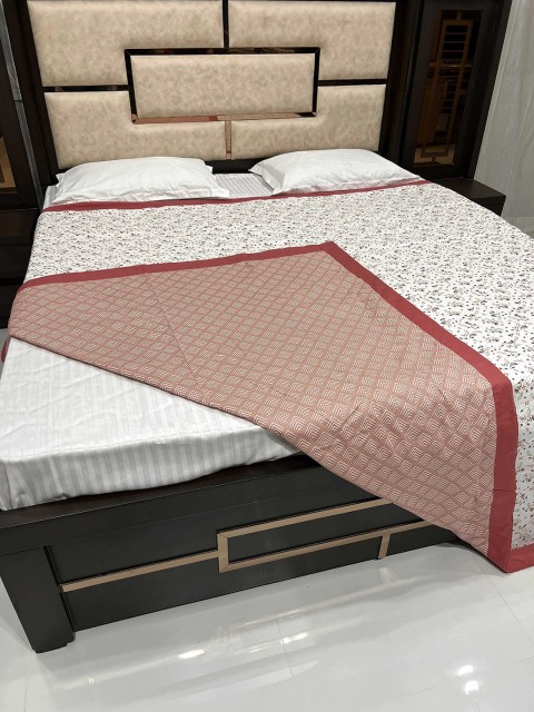 

Pure Decor Red & White Floral AC Room 300 GSM Double Bed Dohar