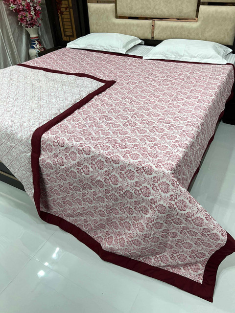 

Pure Decor Unisex Maroon King Size TC 300 Cotton Double Bed Blankets Quilts and Dohars