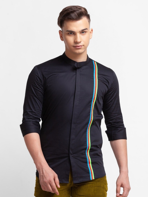 

mode de base Men Black Slim Fit Casual Shirt