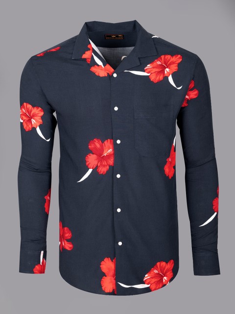 

FRENCH CROWN Men Blue Standard Floral Formal Shirt