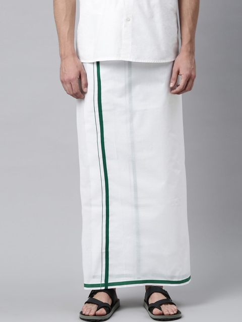 

WHITE HEART Men White Solid Pure Cotton Dhoti