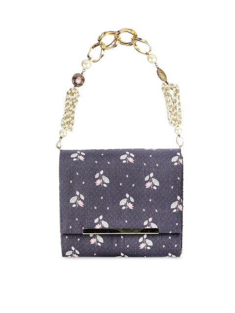 

Metro Grey Embellished Structured Handheld Bag