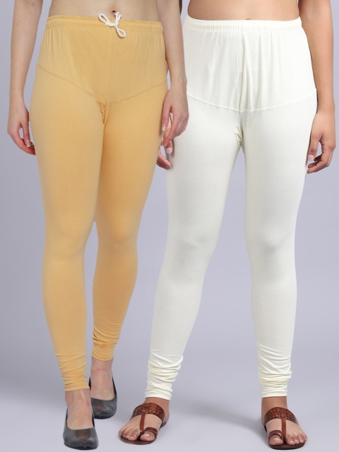 

GRACIT Women's Skin Off White Super Comed Four Way Lycra Solid Belt Legging, Beige