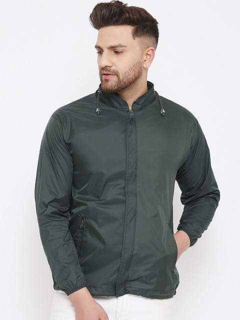 

Okane Men Olive Green Windcheater and Water Resistant Padded Jacket