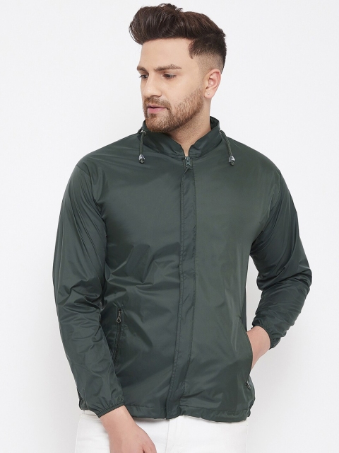 

Okane Men Olive Green Windcheater and Water Resistant Padded Jacket