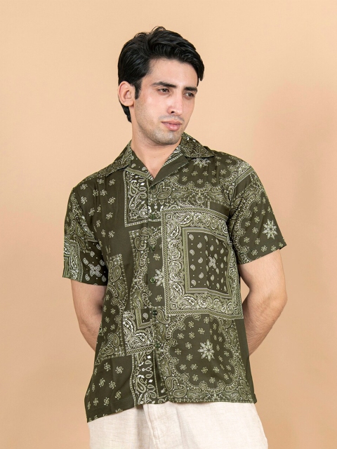 

Tistabene Men Green Comfort Printed Casual Shirt