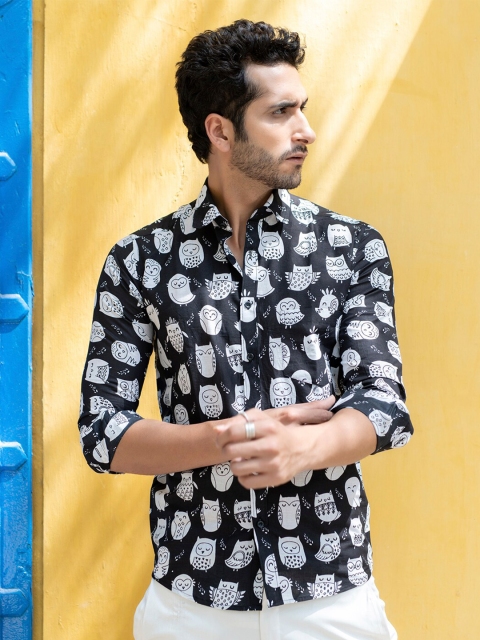 

Tistabene Men Black Comfort Printed Casual Shirt