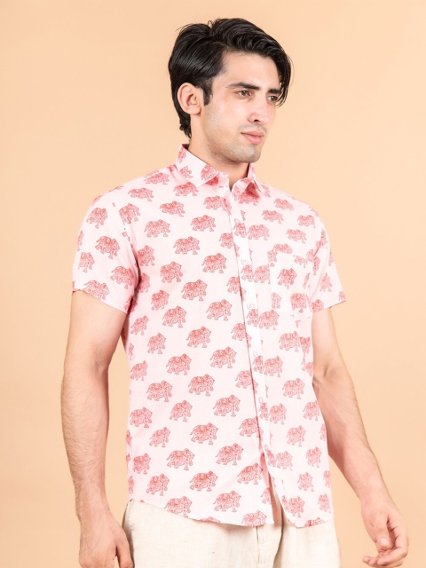 

Tistabene Men Pink Comfort Printed Casual Shirt