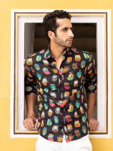 

Tistabene Men Black Comfort Printed Casual Shirt