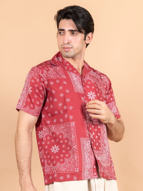 

Tistabene Men Red Comfort Floral Printed Casual Shirt