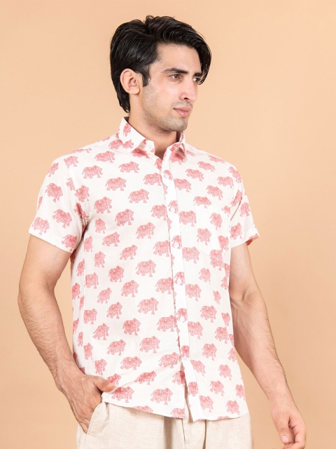 

Tistabene Men Pink Comfort Floral Printed Casual Shirt