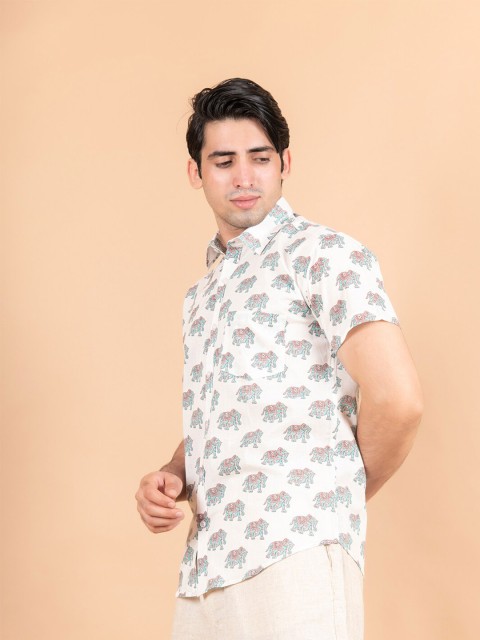 

Tistabene Men White Comfort Printed Casual Shirt