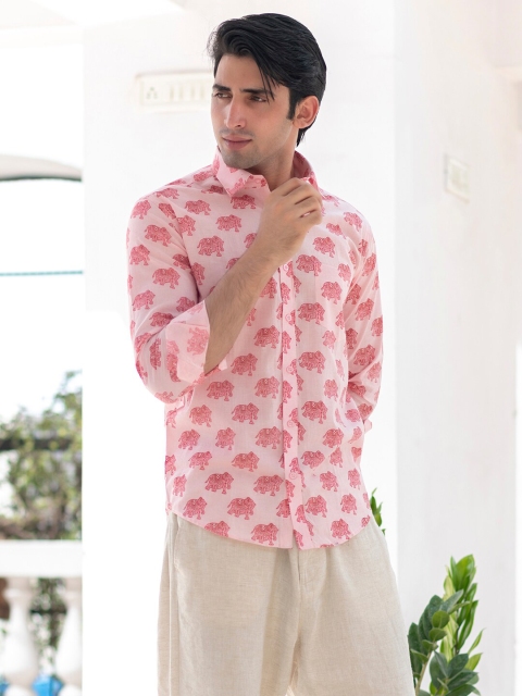 

Tistabene Men Pink Comfort Floral Printed Casual Shirt