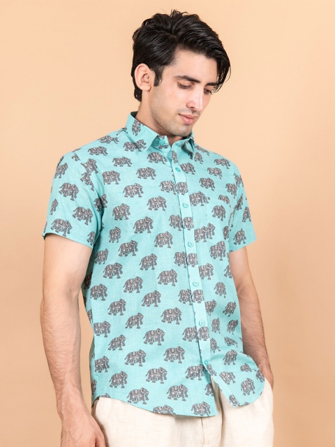 

Tistabene Men Blue Comfort Printed Casual Shirt