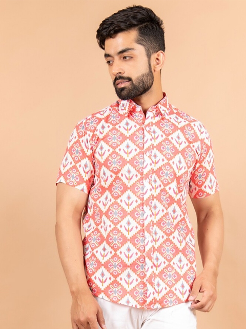 

Tistabene Men Pink Comfort Printed Casual Shirt