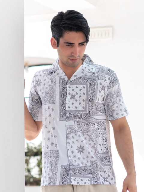 

Tistabene Men White Comfort Floral Printed Casual Shirt