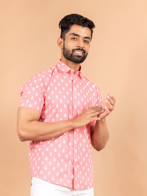 

Tistabene Men Pink Comfort Printed Casual Shirt