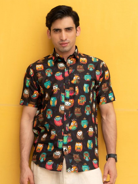 

Tistabene Men Black Comfort Printed Casual Shirt