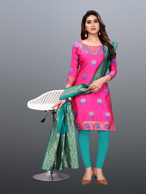 

Trendz Style Pink & Green Unstitched Dress Material